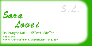 sara lovei business card